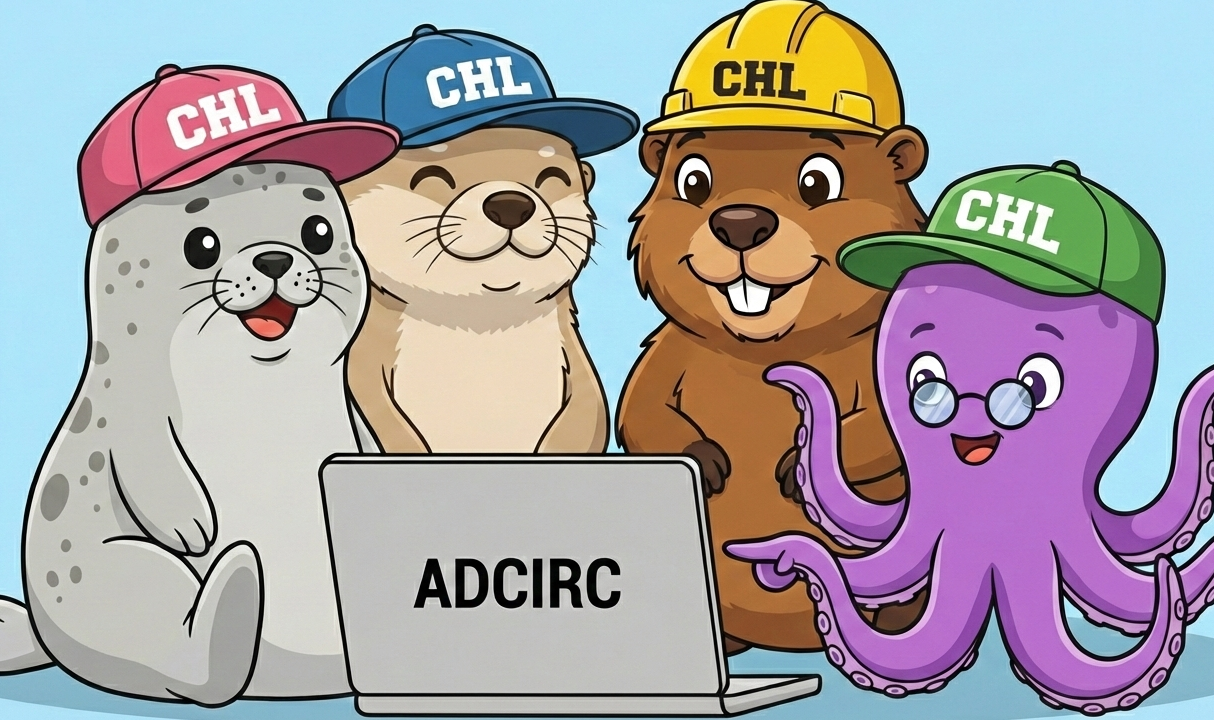 CHL Critters: Stacey the Seal, Oliver the Otter, Digger the Gopher, and Leon the Octopus